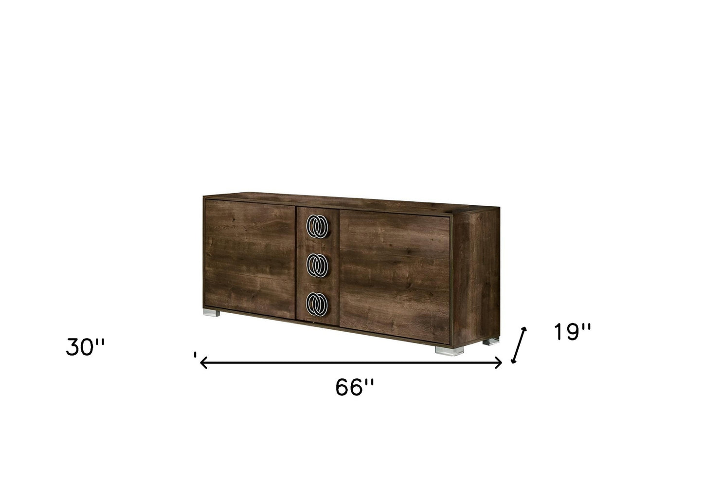 Brown Distressed Solid and Reclaimed Wood 7-Drawer Double Dresser