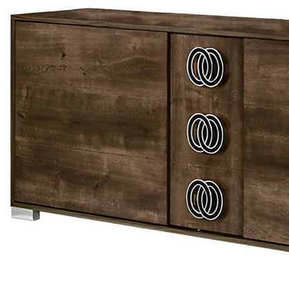 Brown Distressed Solid and Reclaimed Wood 7-Drawer Double Dresser