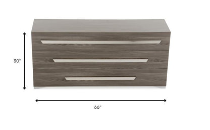 Brown Solid Wood Live Edge 5-Drawer Standard Chest