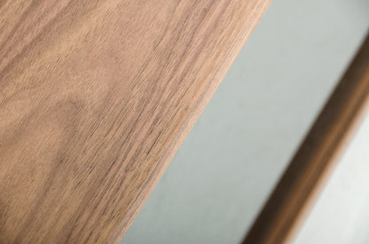 Walnut Veneer Metal & Glass Coffee Table