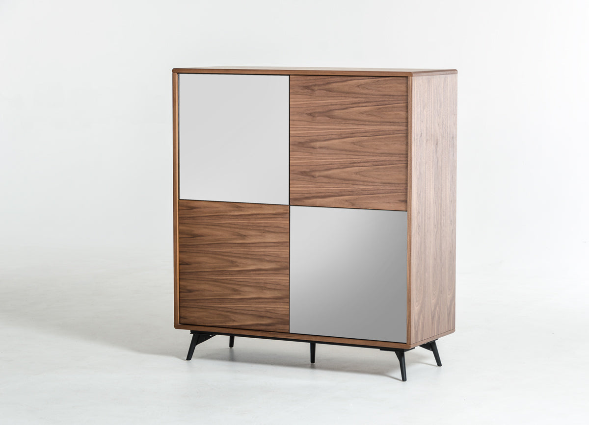 Solid Wood Sideboard w/ Glass Door