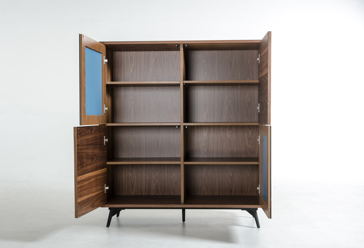 Solid Wood Sideboard w/ Glass Door