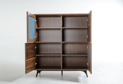 Solid Wood Sideboard w/ Glass Door