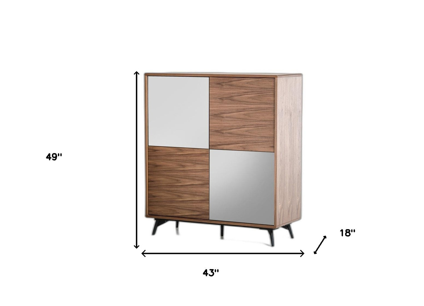 Solid Wood Sideboard w/ Glass Door