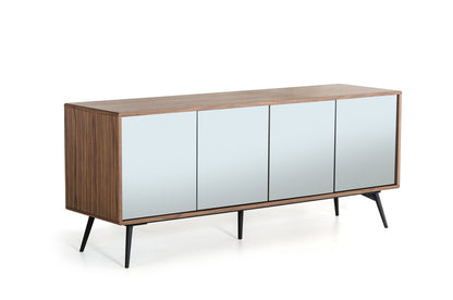 Solid Wood Sideboard w/ Glass Doors