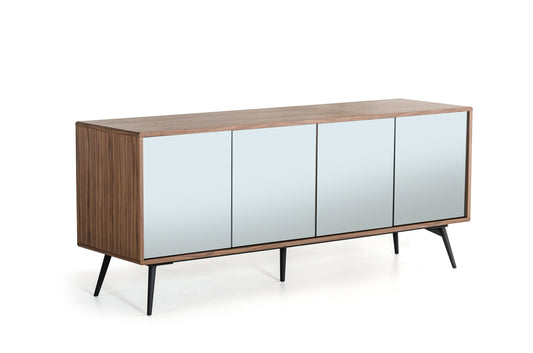 Solid Wood Sideboard w/ Glass Doors