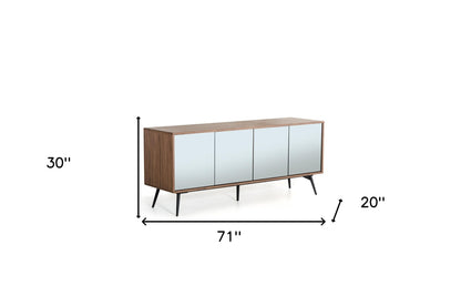 Solid Wood Sideboard w/ Glass Doors