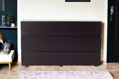 Brown Solid Wood 7-Drawer Double Dresser