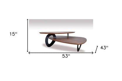 Walnut Veneer & Metal Coffee Table