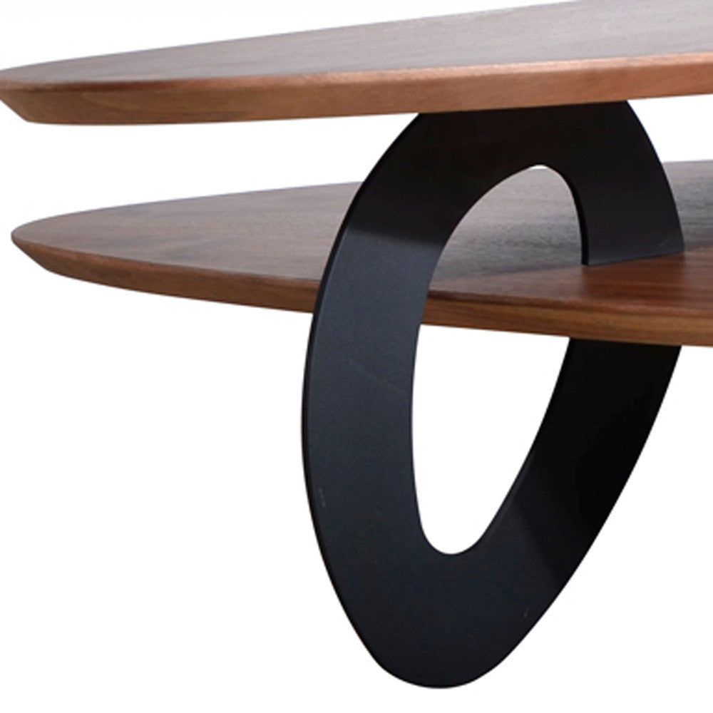 Walnut Veneer & Metal Coffee Table