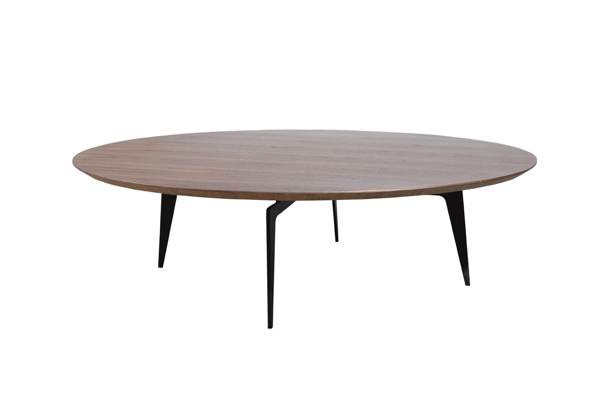 Walnut Veneer & Metal Coffee Table Set