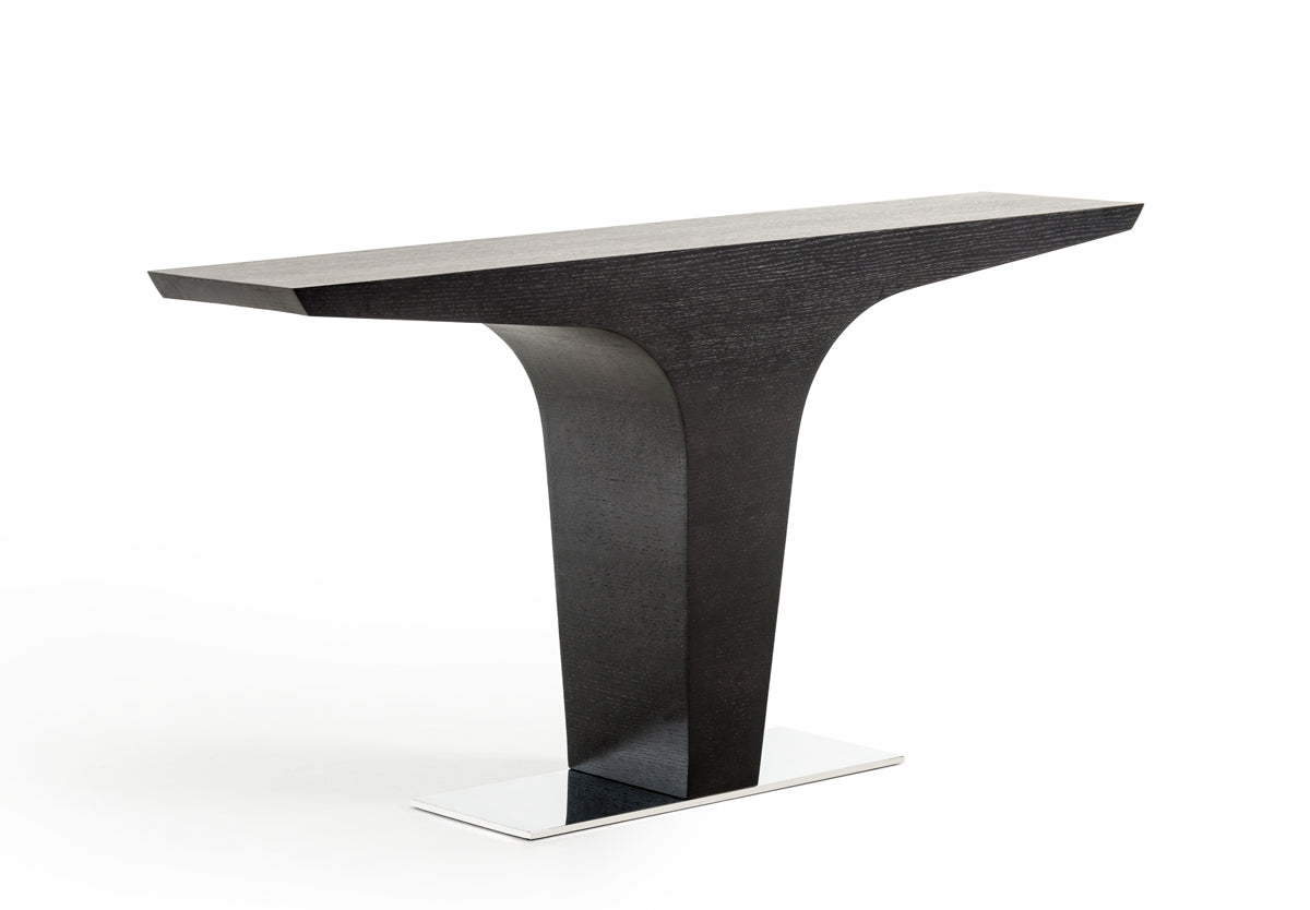 Wenge Veneer & Steel Console Table