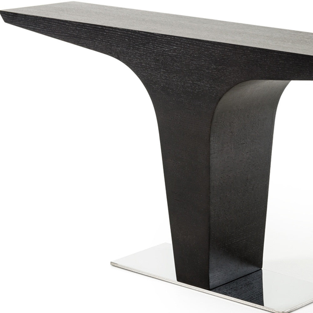 Wenge Veneer & Steel Console Table