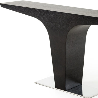Wenge Veneer & Steel Console Table