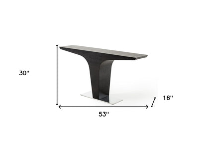 Wenge Veneer & Steel Console Table