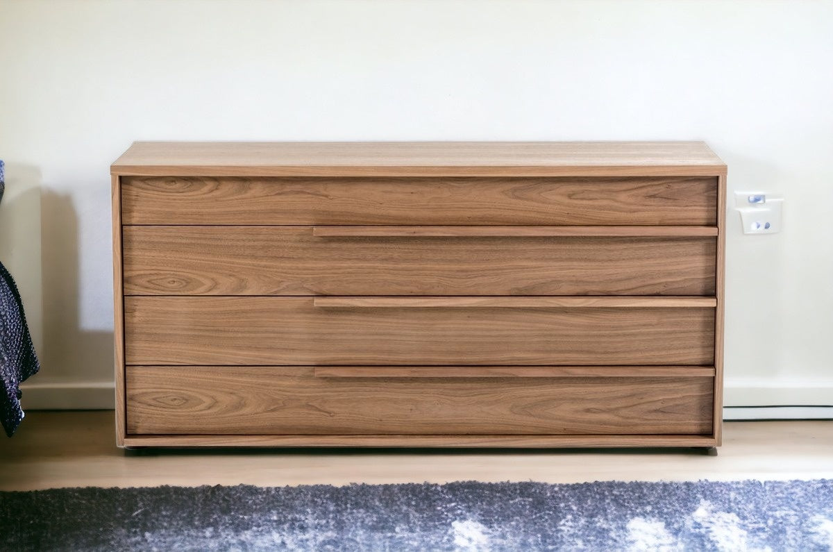 Natural Solid Wood 4-Drawer Chest