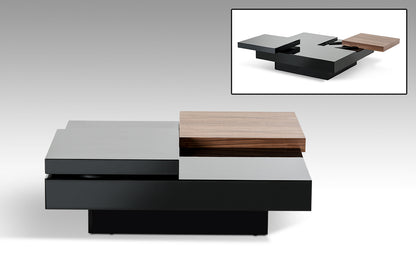 Walnut & Black Mdf & Veneer Coffee Table
