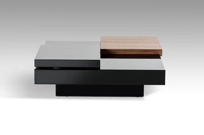 Walnut & Black Mdf & Veneer Coffee Table