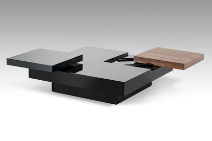 Walnut & Black Mdf & Veneer Coffee Table