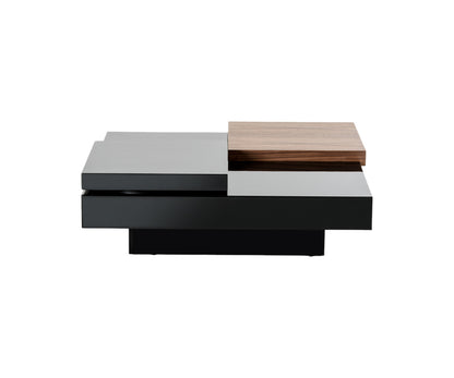 Walnut & Black Mdf & Veneer Coffee Table