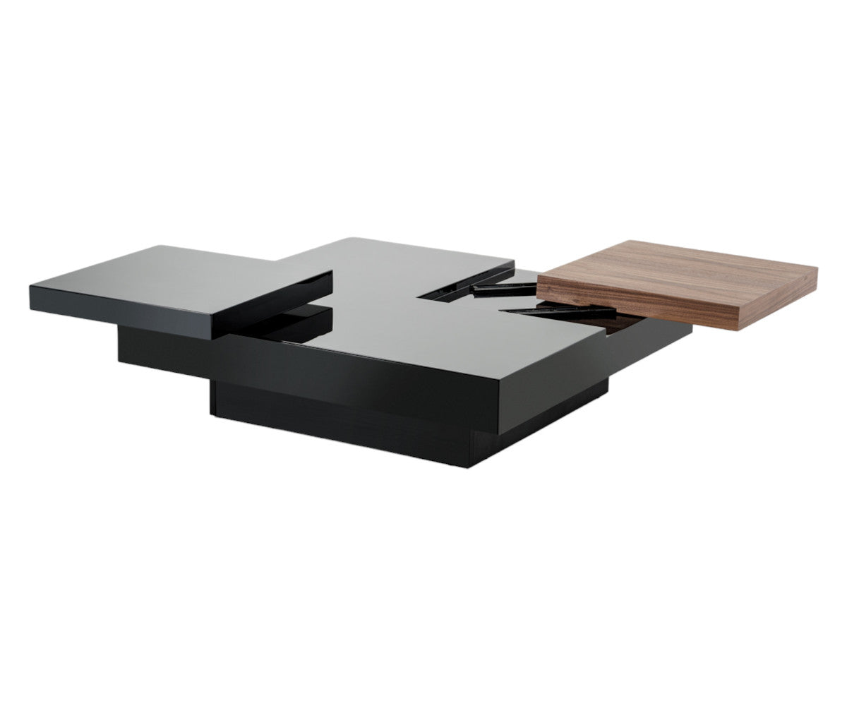 Walnut & Black Mdf & Veneer Coffee Table