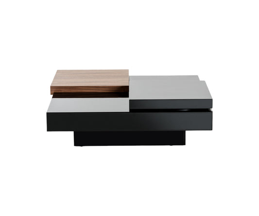 Walnut & Black Mdf & Veneer Coffee Table