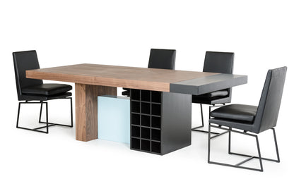 Walnut And Teal Wood  Veneer  And Mdf Dining Table
