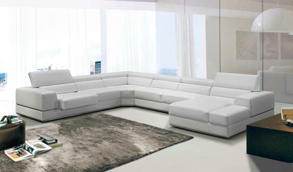 White Bonded Leather Sectional
