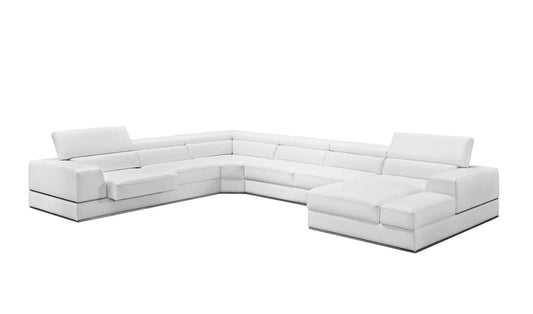 White Bonded Leather Sectional