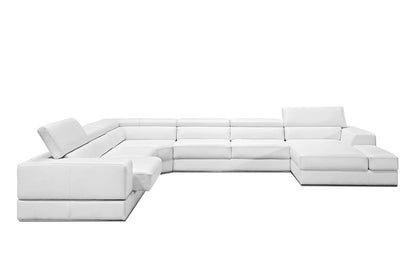 White Bonded Leather Sectional