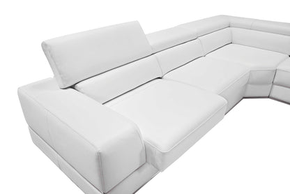 White Bonded Leather Sectional