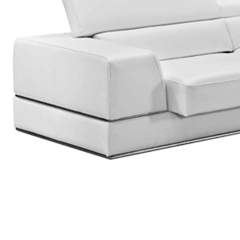 White Bonded Leather Sectional