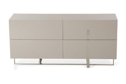 Antiqued White Solid Wood 4-Drawer Chest