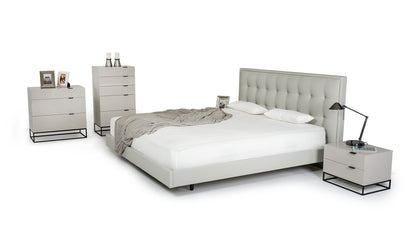 Light Grey w/ Metal Base Nightstand