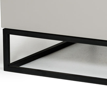 Light Grey w/ Metal Base Nightstand