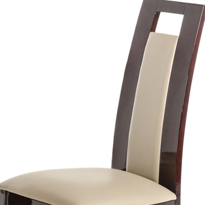 Taupe & Brown Faux Leather Dining Chair - Set of 2