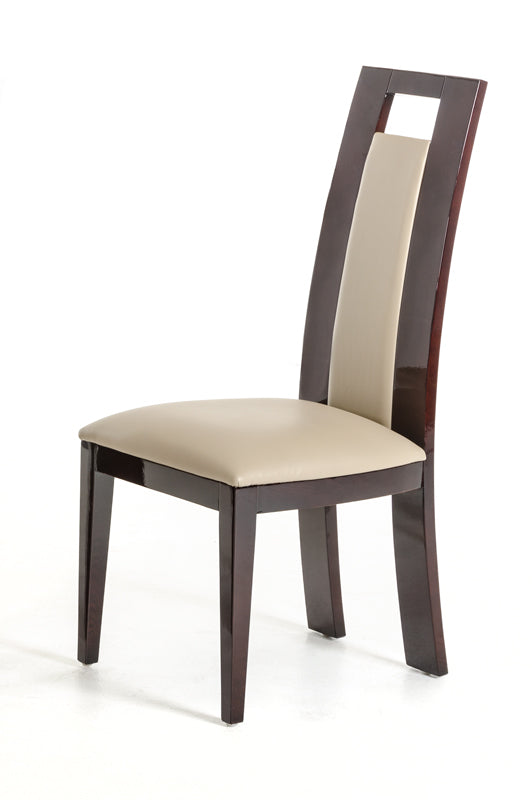Taupe & Brown Faux Leather Dining Chair - Set of 2