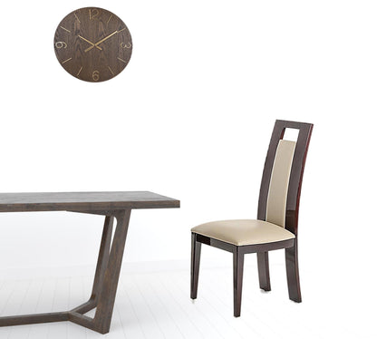 Taupe & Brown Faux Leather Dining Chair - Set of 2