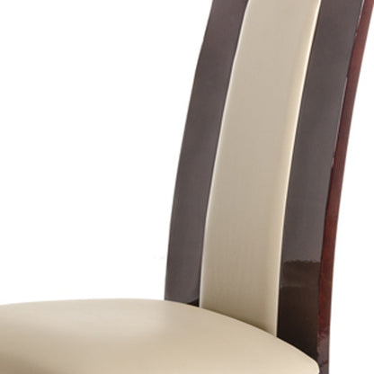 Taupe & Brown Faux Leather Dining Chair - Set of 2