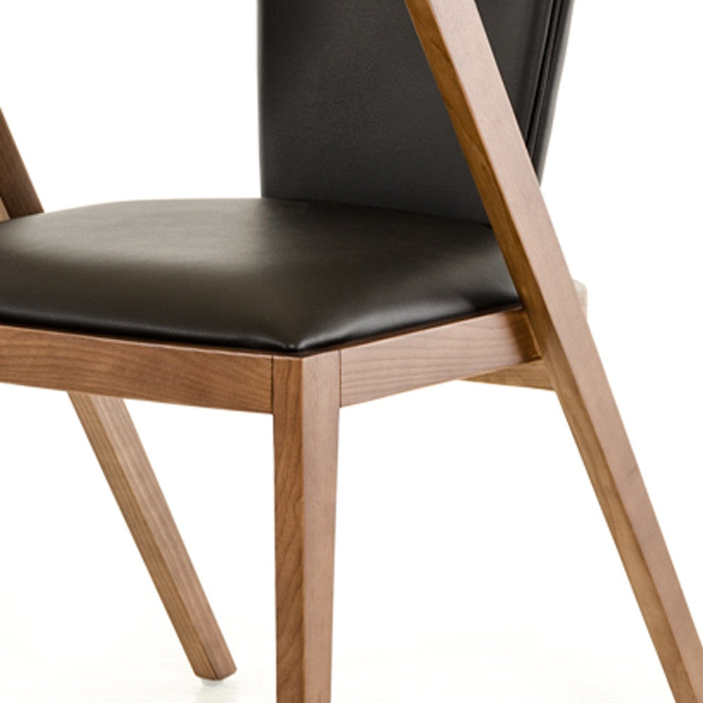 Black & Brown Faux Leather Dining Chair - Set of 2