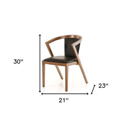 Black & Brown Faux Leather Dining Chair - Set of 2