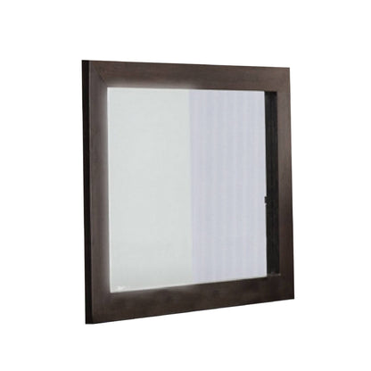 Ebony Square Wood Framed Dresser Mirror