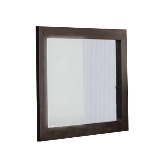 Ebony Square Wood Framed Dresser Mirror