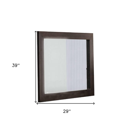 Ebony Square Wood Framed Dresser Mirror