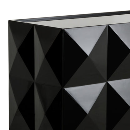 Black Lacquer Steel Sideboard w/ 3 Doors