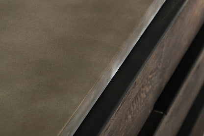 Gray Solid Wood 3-Drawer Gentlemans Chest