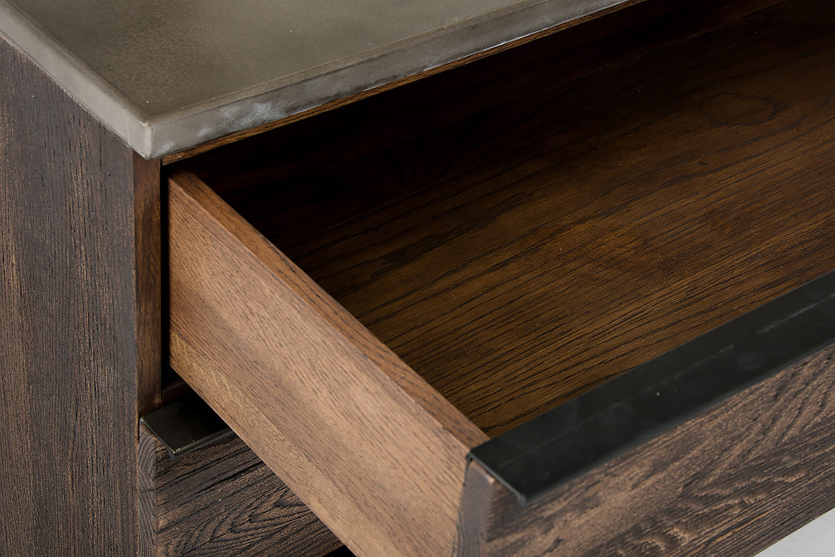 Gray Solid Wood 3-Drawer Gentlemans Chest