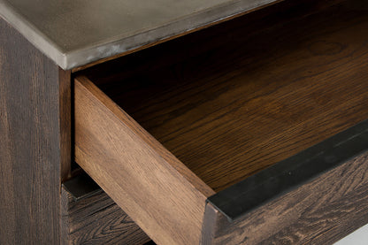 Gray Solid Wood 3-Drawer Gentlemans Chest