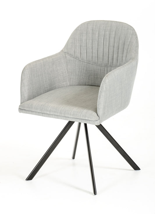 Gray & Black Fabric Dining Chair