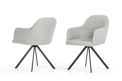 Gray & Black Fabric Dining Chair